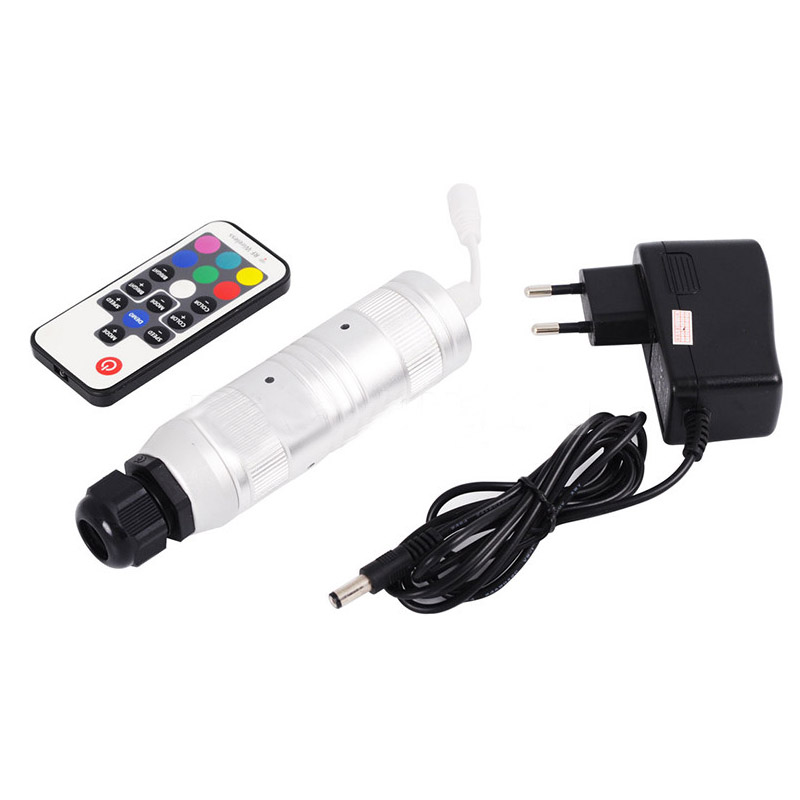 DC12V 6W RGB 4 Plug Type Selection RF 17key Remote Car use LED Fiber Optic light engine